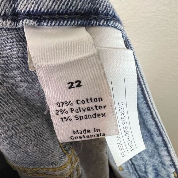 Lane Bryant Women's High Rise Straight Jeans Flex‎ Magic Waistband Blue Size 22 - Picture 6 of 8